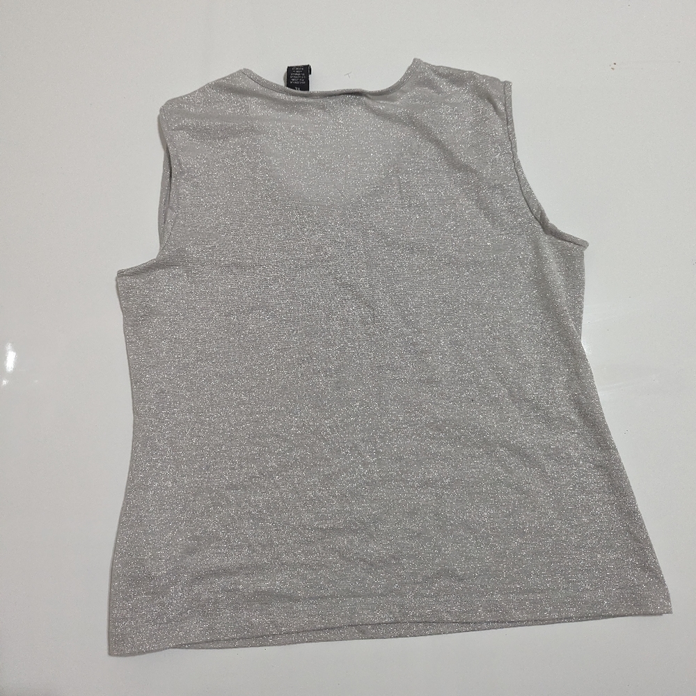 Apostrophe, Sparkly Silver Tank, XL - Picture 3 of 4